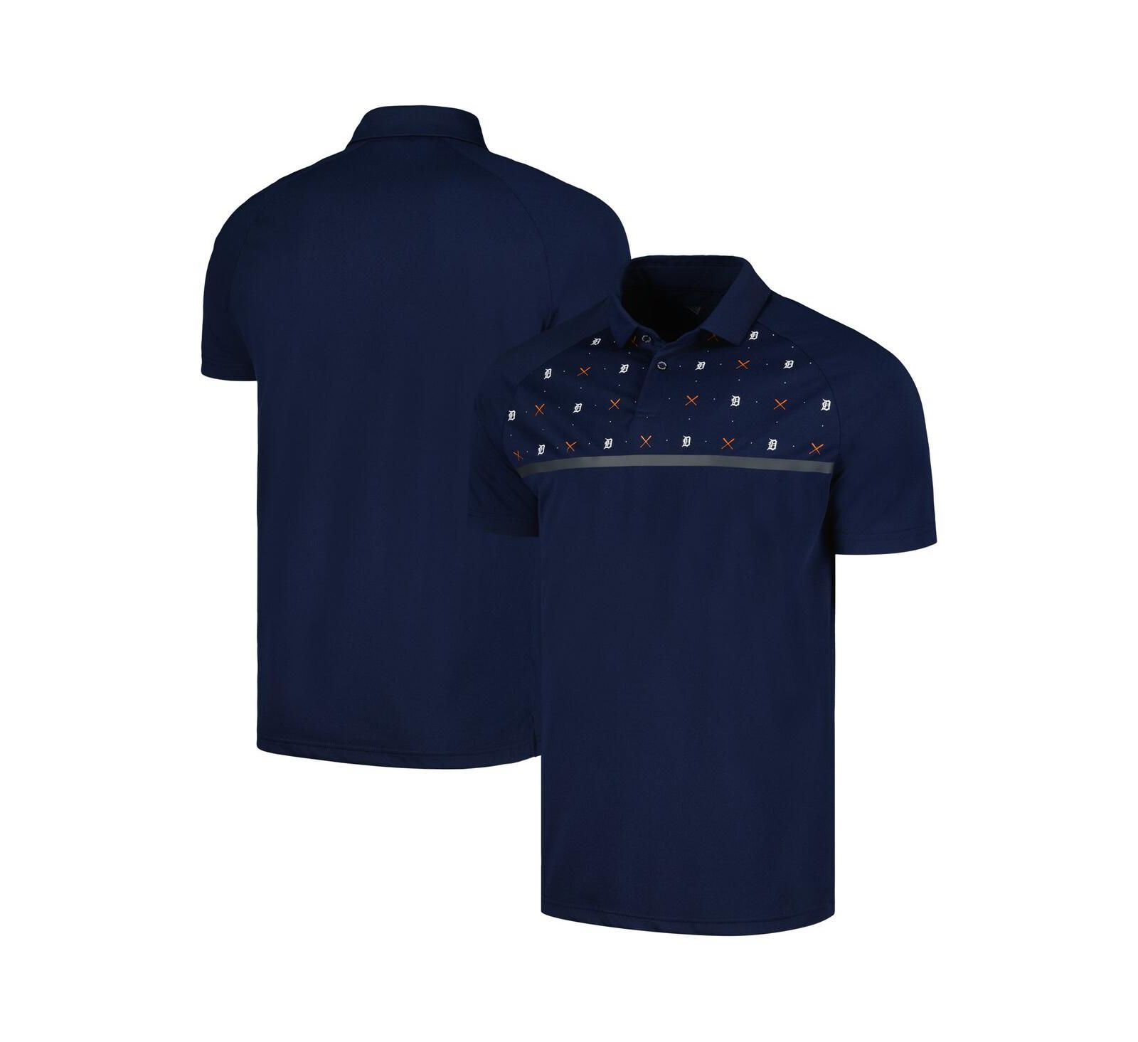Levelwear Men's Navy Detroit Tigers Sector Batter Up Raglan Polo
