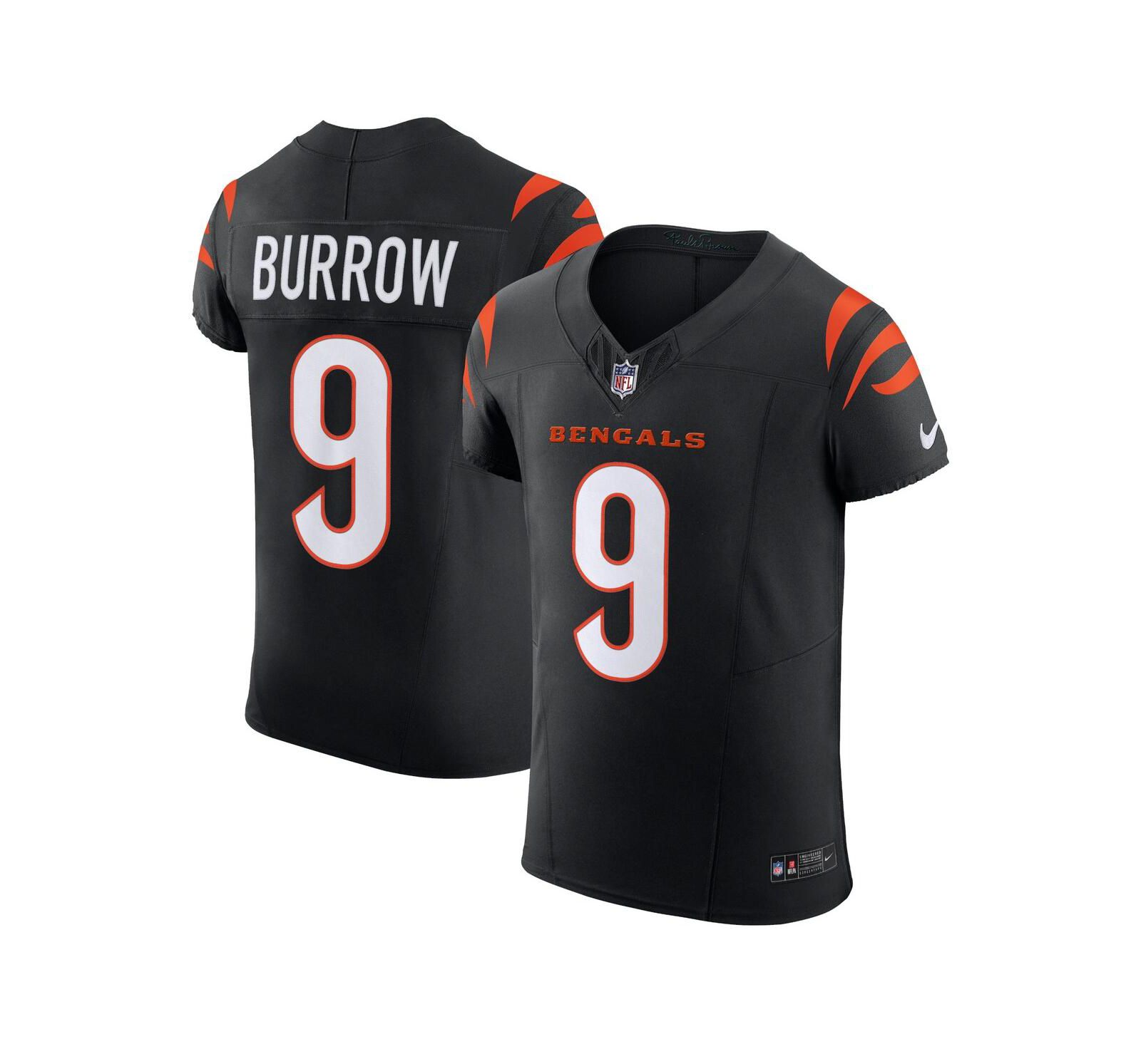 Мужская джерси Nike Joe Burrow Black Cincinnati Bengals Vapor F.U.S.E. Elite