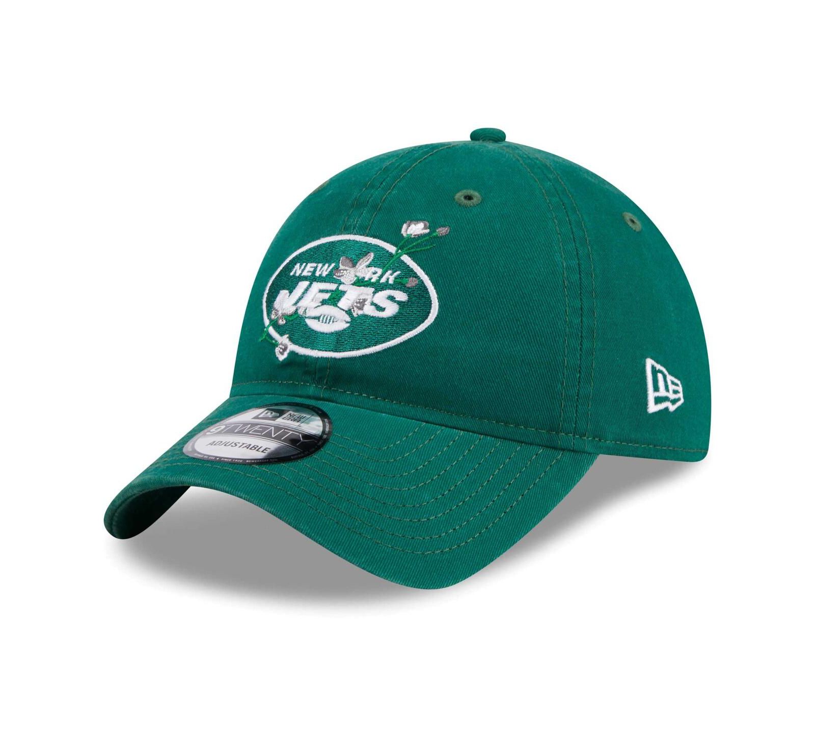 Женская кепка New Era Green New York Jets Game Day Flower 9TWENTY Adjustable Hat