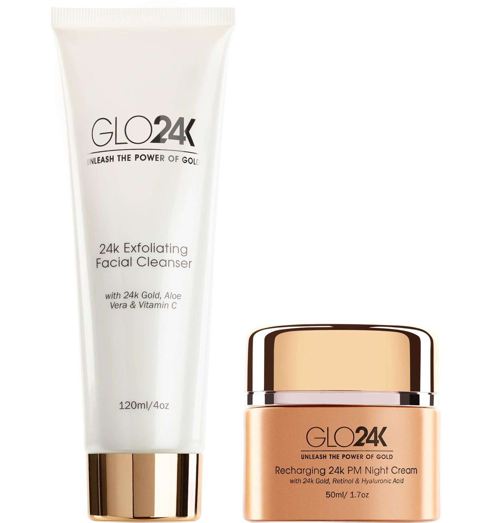 GLO24K Очищающее средство для лица и ночной крем
