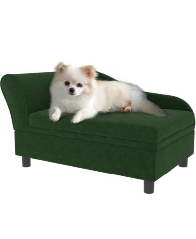 PawHut Luxury Small Dog Bed Couch W/ Storage, Little Dog Sofa