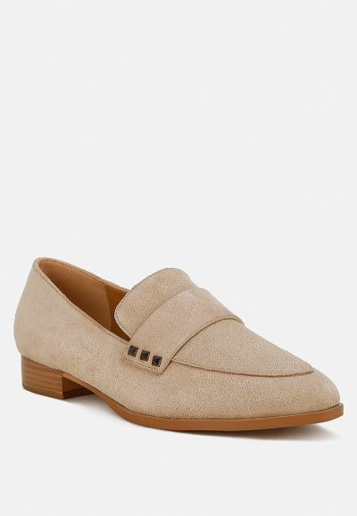 Rag and Co Женские лоферы из натуральной замши с заклепками Durance
