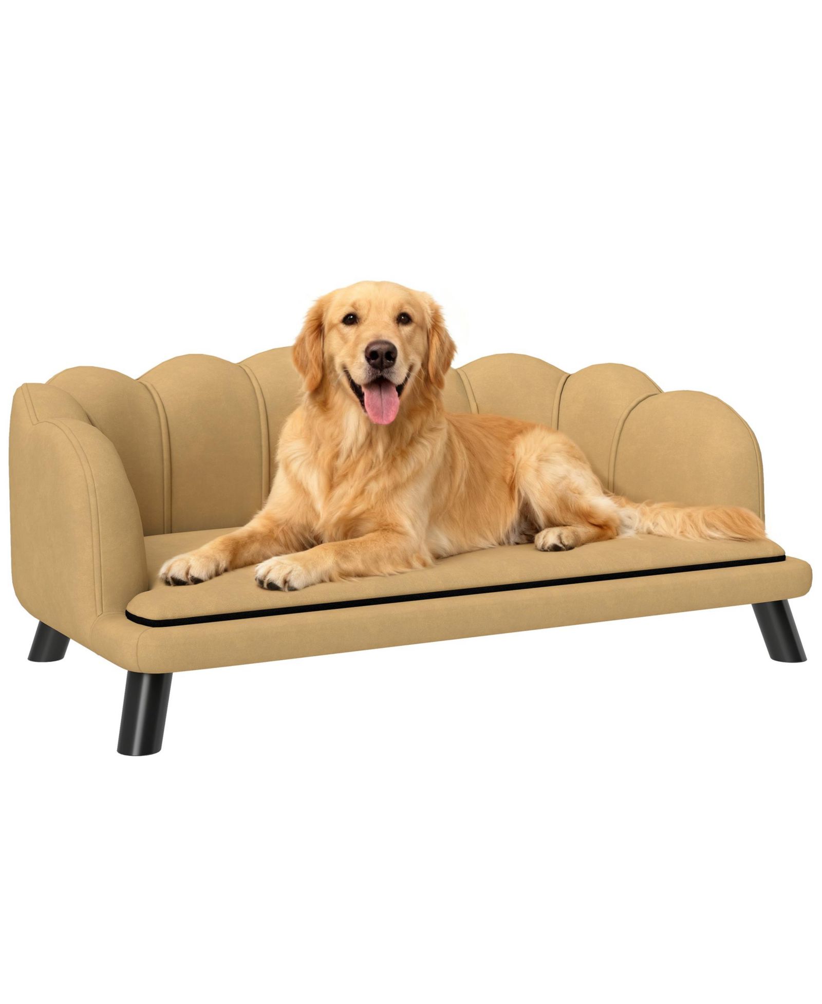 PawHut Velvet Large Dog Couch with Foam Cushioning for M L Dogs,