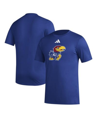 Adidas Men's Royal Kansas Jayhawks Primary Locker Logo Pre-Game AEROREADY T-Shirt