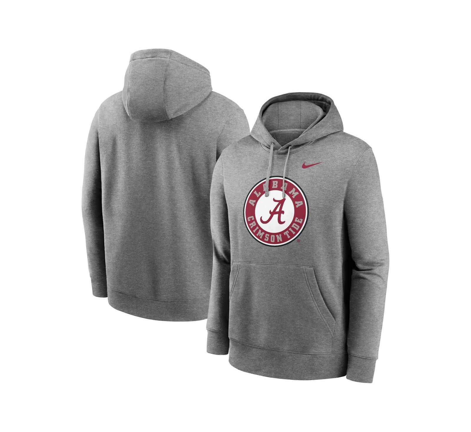 Мужское худи Nike Heather Gray Alabama Crimson Tide Primetime Alternate Logo Club Fleece Pullover