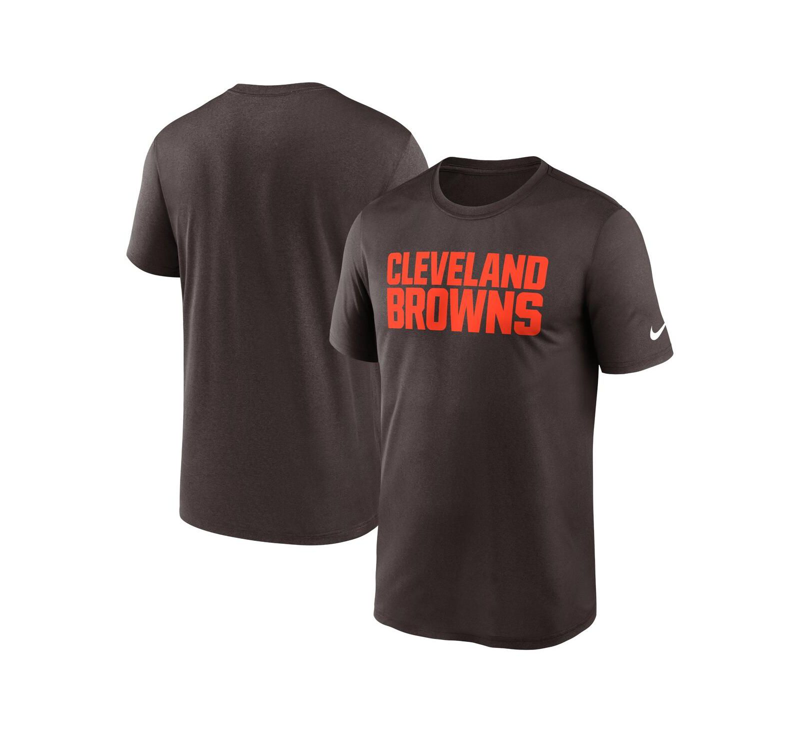 Nike Men's Brown Cleveland Browns Primetime Legend Wordmark Performance T-Shirt
