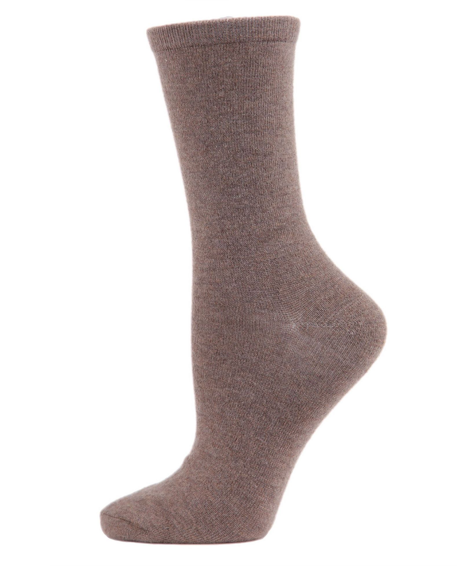 Flat knit Cashmere Women's Crew Socks