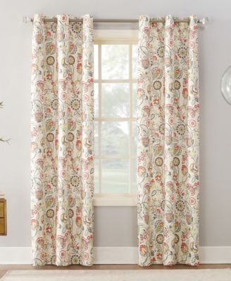 Jorah Botanical Print Thermal Insulated Room Darkening Grommet Curtain Panel