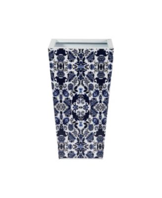 Металлический цветочный горшок Slickblue 18 Inch Classic Blue White, восточный стиль