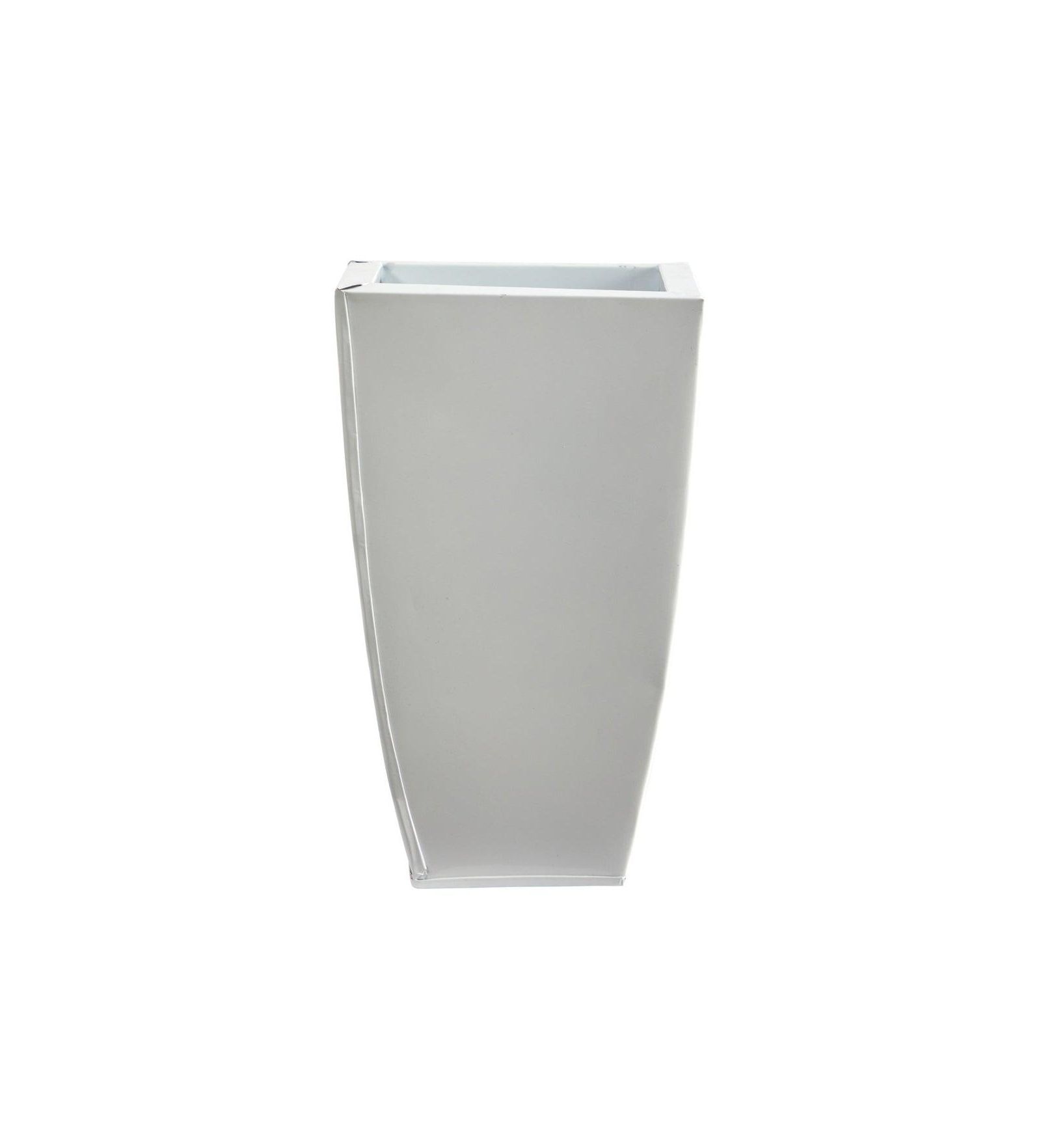 13 Inch Square Metal Planter Tapered Design Garden Pot