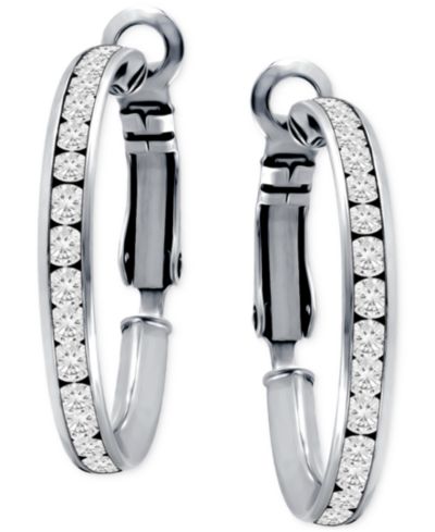 Серьги-кольца Giani Bernini Cubic Zirconia (6-1/3 ct. t.w.) из стерлингового серебра 0.98"