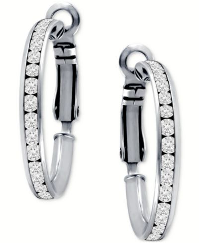 Giani Bernini серьги-кольца Medium Cubic Zirconia (8-1/2 ct. t.w.) в стерлинговом серебре, 1.18"