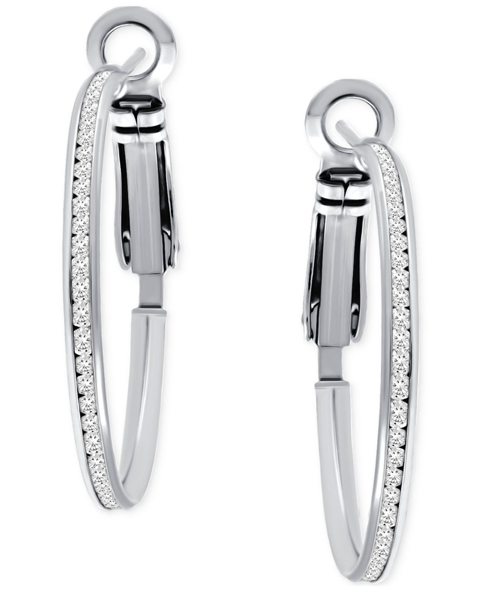 Giani Bernini серьги-кольца из циркония в серебре или золоте 18k