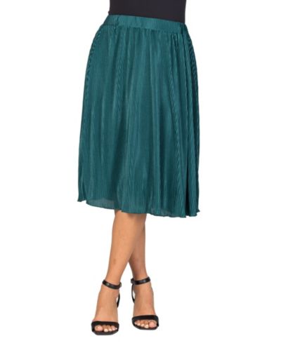 24seven Comfort Apparel Женская плиссированная юбка midi на эластичной талии