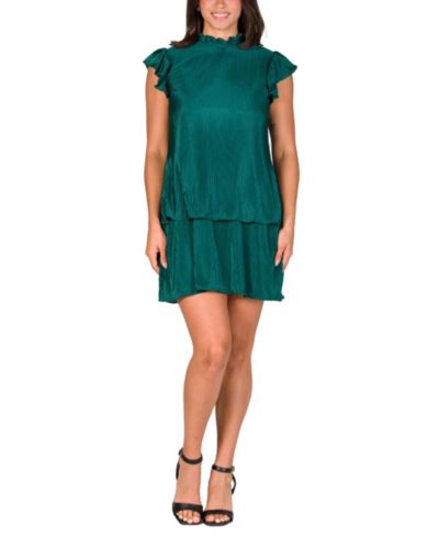 Женское мини-платье 24seven Comfort Apparel с рюшами и воротником