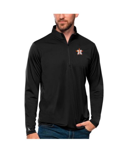 Мужская куртка Antigua Black Houston Astros Tribute Quarter-Zip Pullover Top