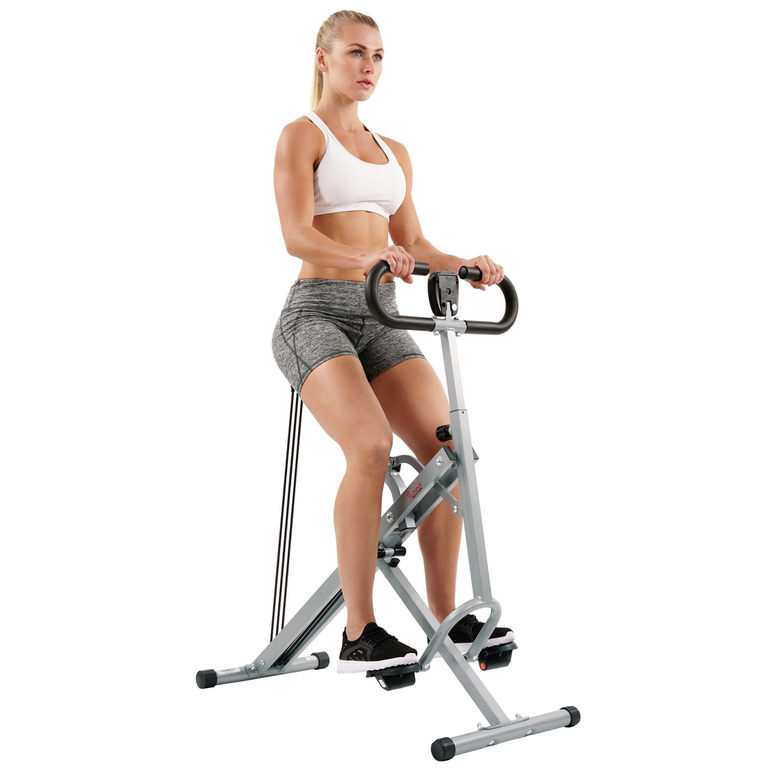Smart Upright Row-N-Ride Exerciser — Squat Assist Rowing Trainer with Bluetooth, LCD Monitor & Adjustable Handles