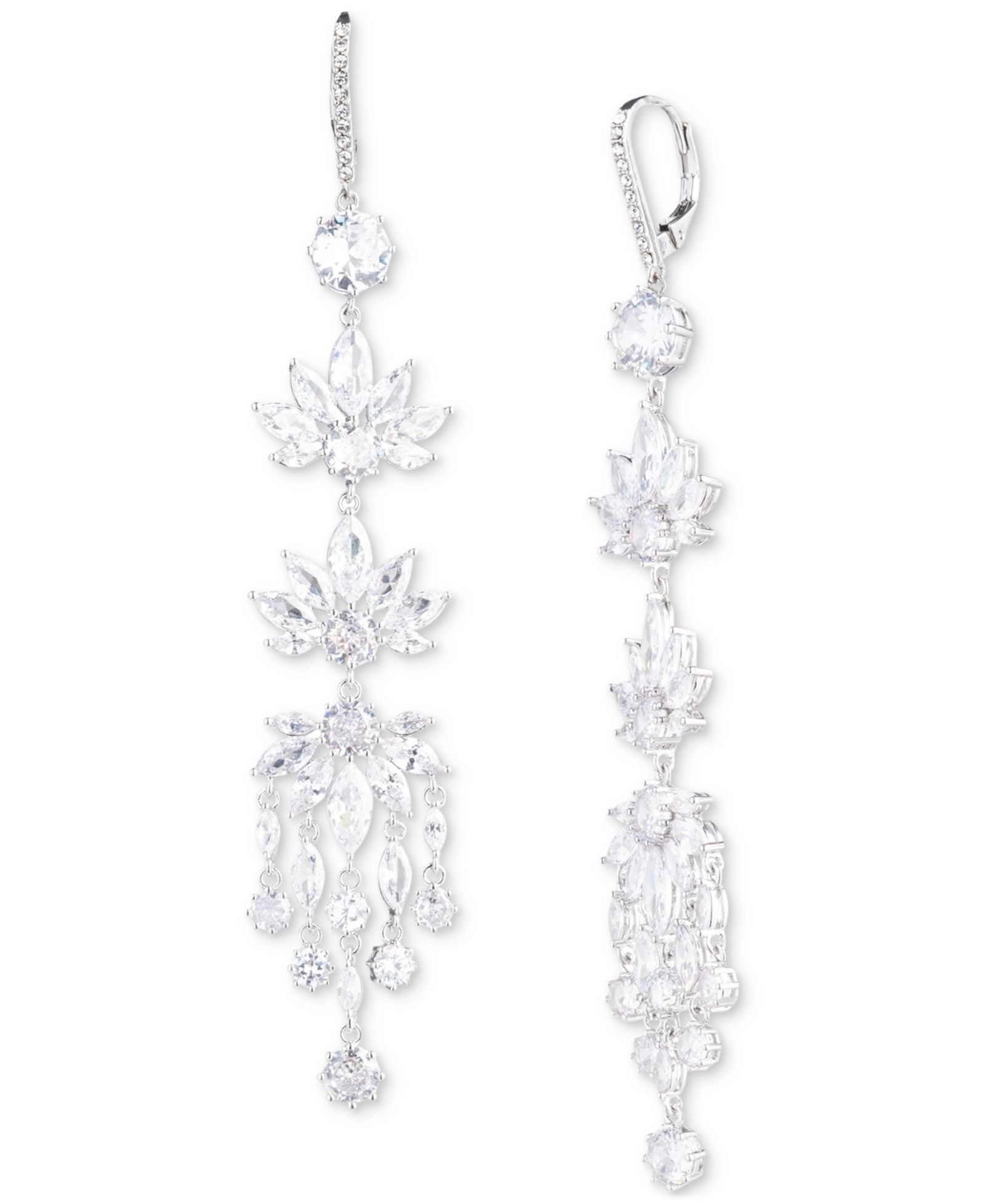 Серьги-люстры emily in paris silver-tone cubic zirconia