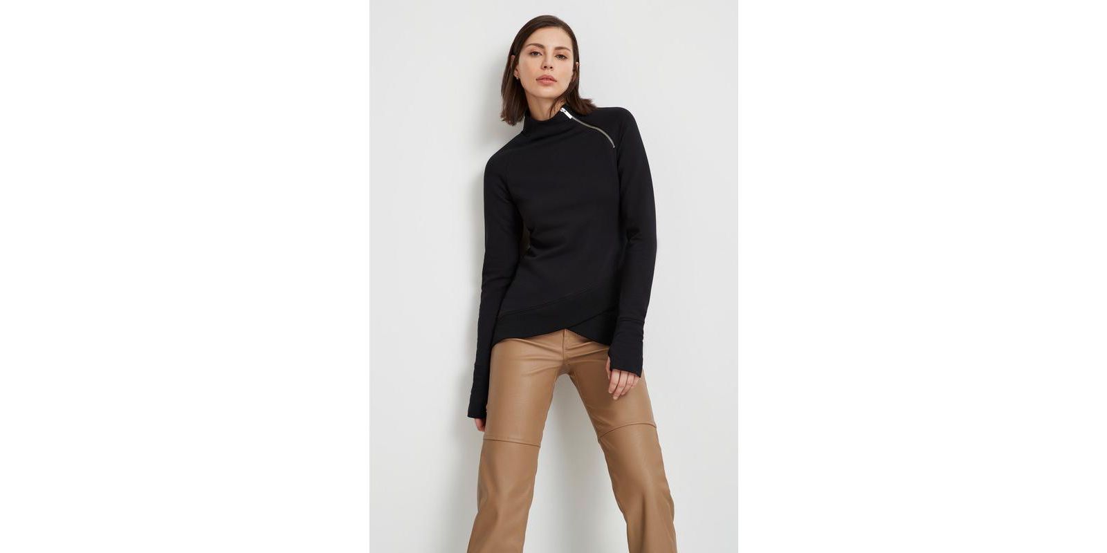 Marcella Women's Blake Fitted Raglan Mock-Neck Zip Sweatshirt