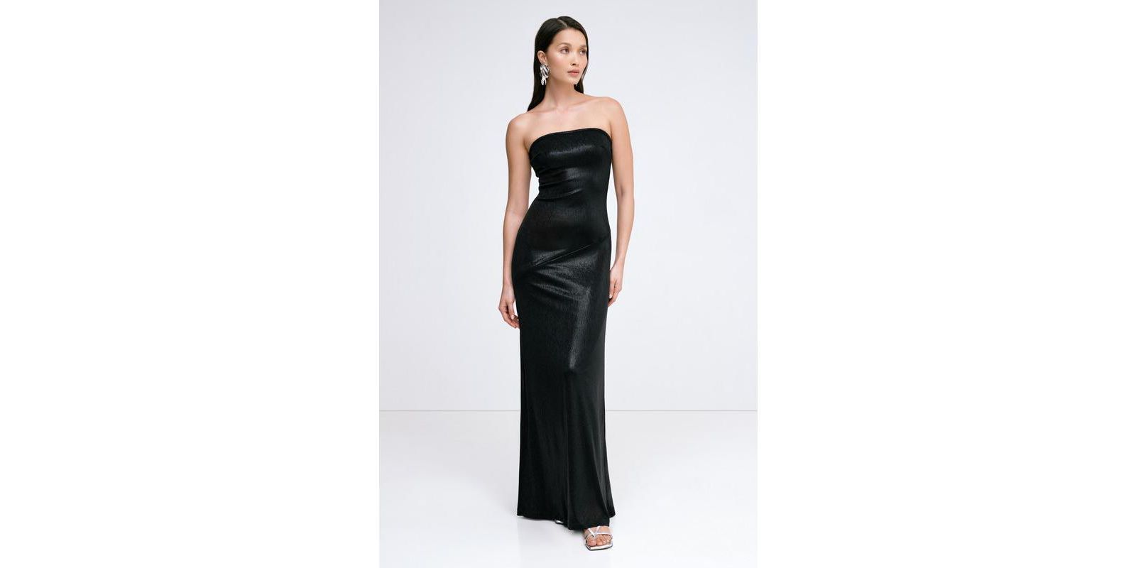 Marcella Women's Ciel Strapless Shiny Jersey Fitted Floor-Length Gown