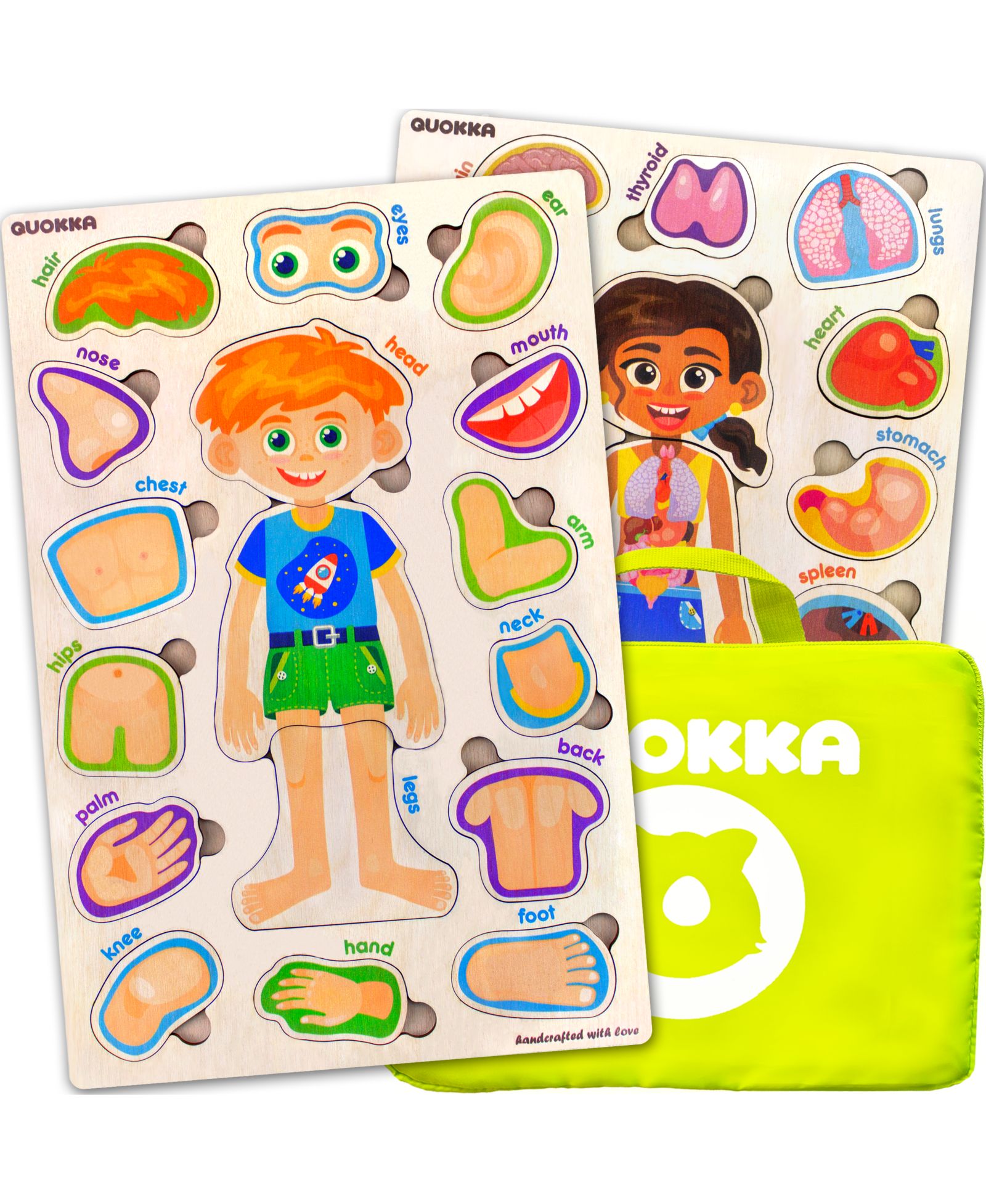QUOKKA деревянный пазл Montessori для детей 4-6 лет Анатомия человека