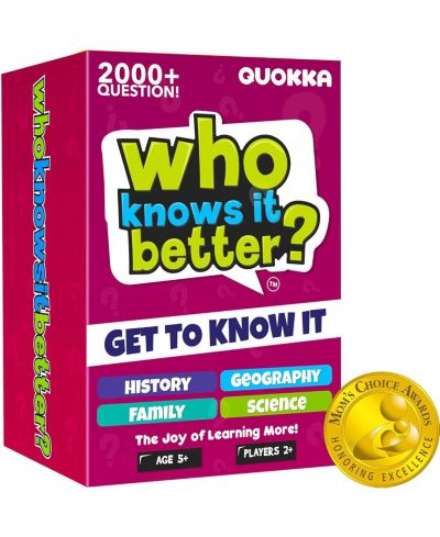 Quokka Who Knows Me Better 500+ Questions Card Game, Ages 8+
