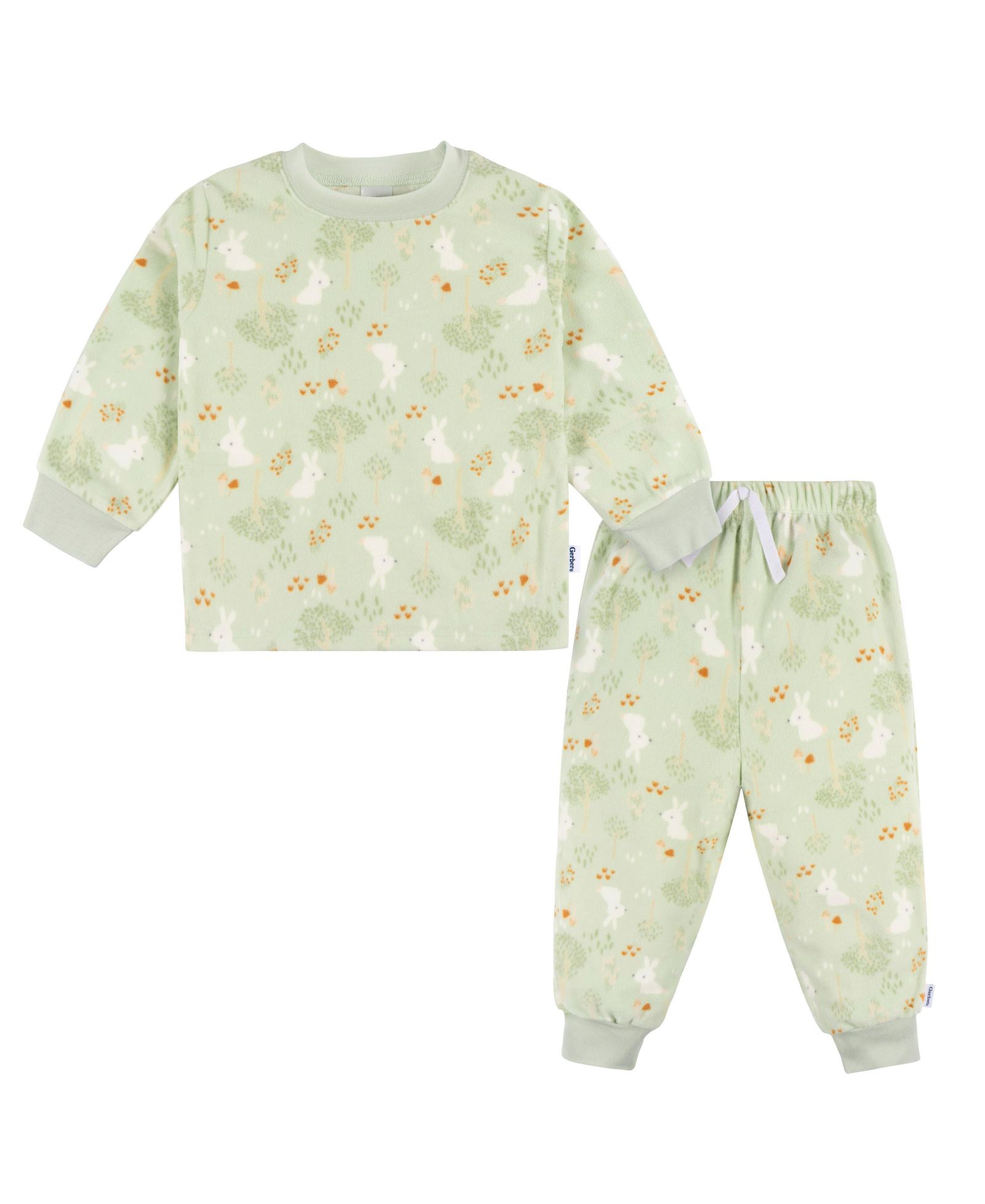 Детская пижама Gerber Baby Girls, флисовый комплект из топа с длинным рукавом и брюк, 2 части