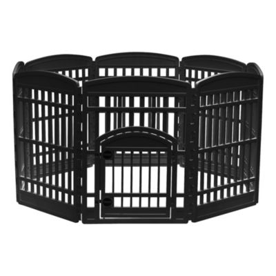 IRIS 34" Exercise 8-Panel Pet Playpen with Door, Dog Playpen, for Small, Medium, and Large Dogs, Keep Pets Secure, Easy Assemble