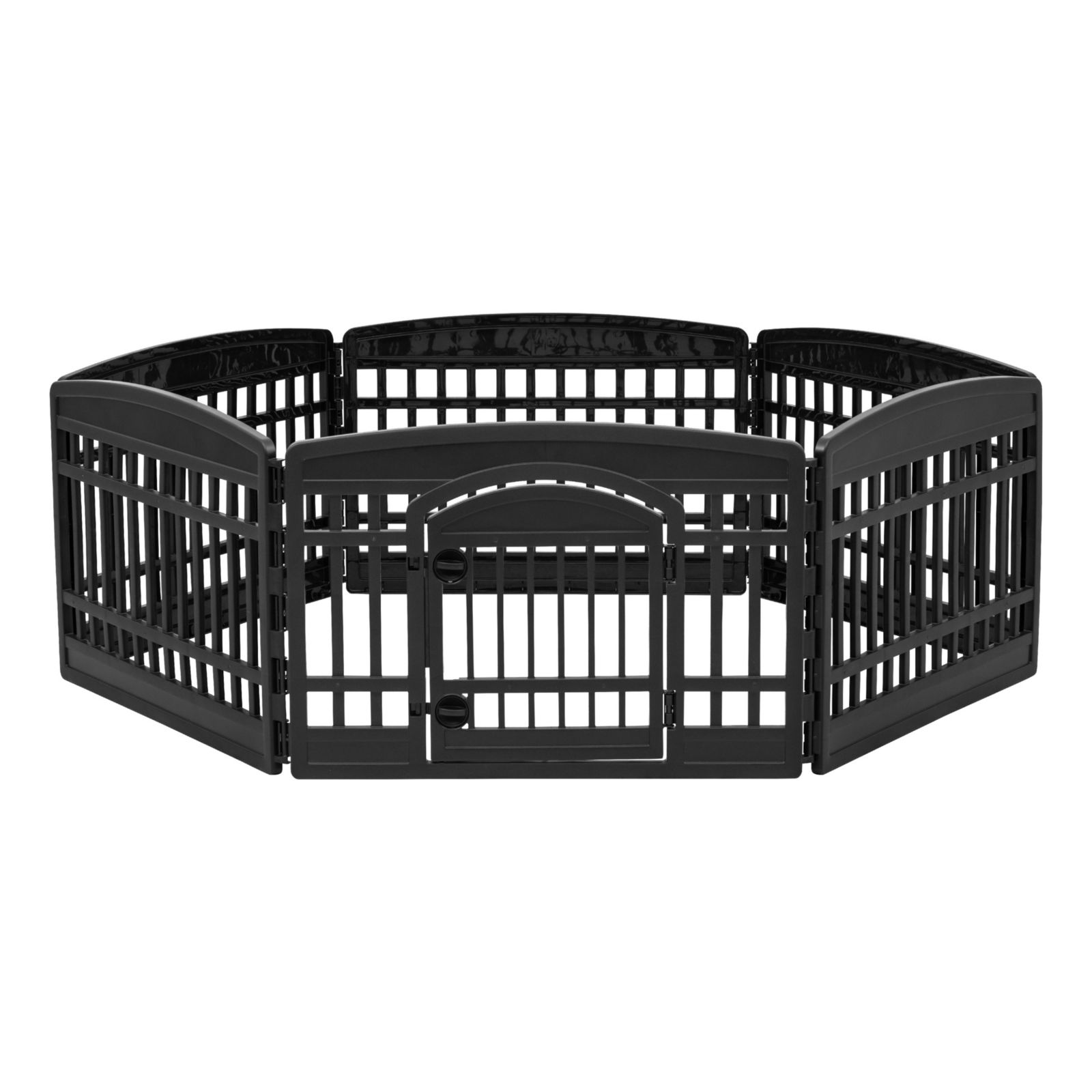 IRIS 24" Exercise 6-Panel Pet Playpen with Door, Dog Cat Playpen For Puppy Small Dogs Keep Pets Secure Easy Assemble Easy Storing Customizable