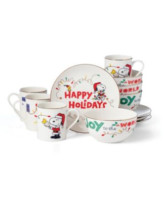 Десертный набор Lenox Snoopy Christmas 12-Pc. Service for 4