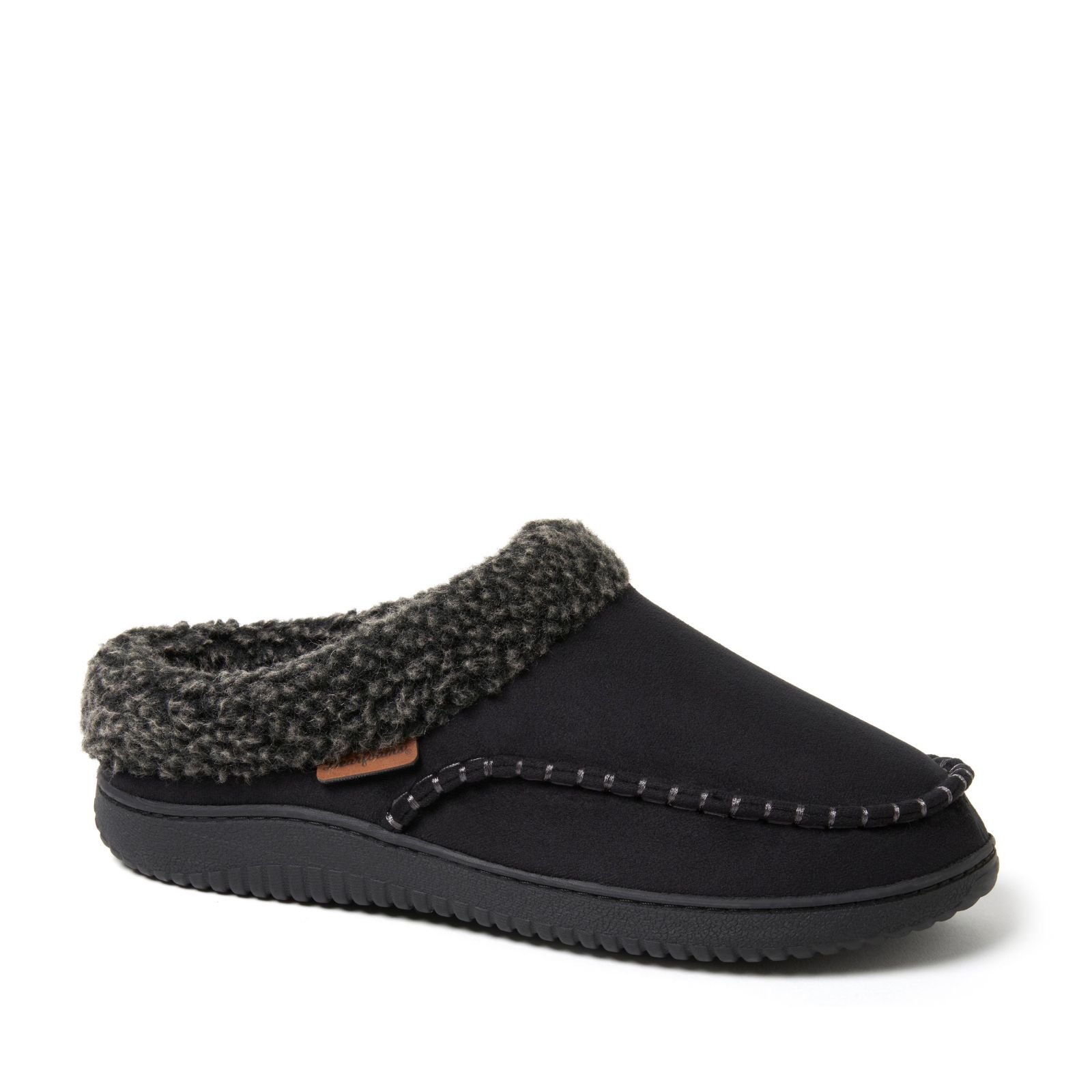 Dearfoams Men's Marshall Microsuede Moccasin Toe Clog House Shoe Slipper