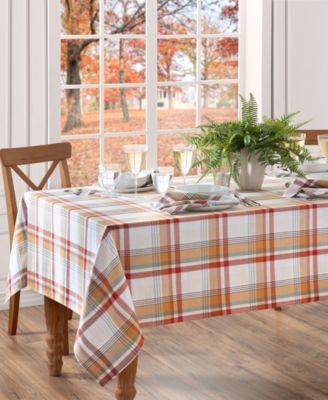 Elrene Seneca Plaid Harvest Cotton Tablecloth, 60" x 102"