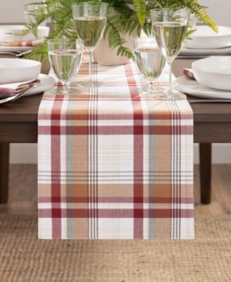 Elrene Seneca Plaid Harvest Cotton Table Runner, 13" x 70"