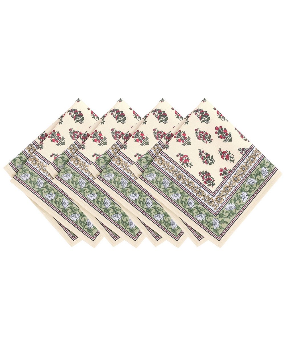 Салфетки Elrene Nomad Harvest с блочным принтом 17" x 17", набор из 4 штук