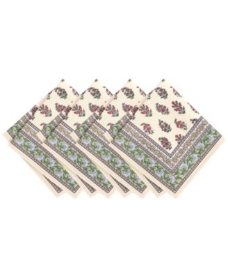 Салфетки Elrene Nomad Harvest с блочным принтом 17" x 17", набор из 4 штук