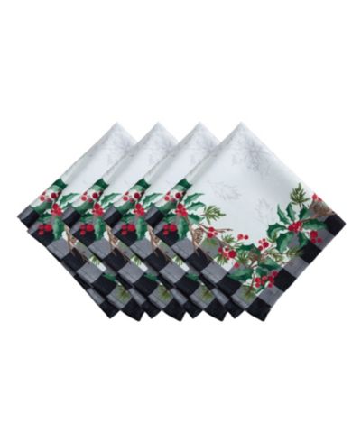 Набор тканевых салфеток Elrene Holly Farmhouse Charm 17"x 17", 4 шт