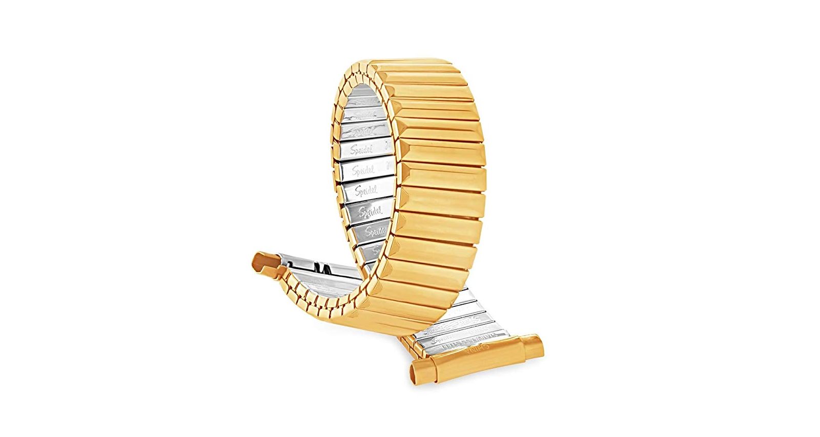 Speidel Men's Twist-O-Flex 16-22MM Adjustable End Bands Gold- Regular, Curved End