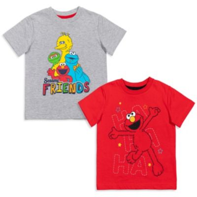 Sesame Street Baby Boys Elmo's Book of Friends 2 Pack T-Shirts and Board Book Set