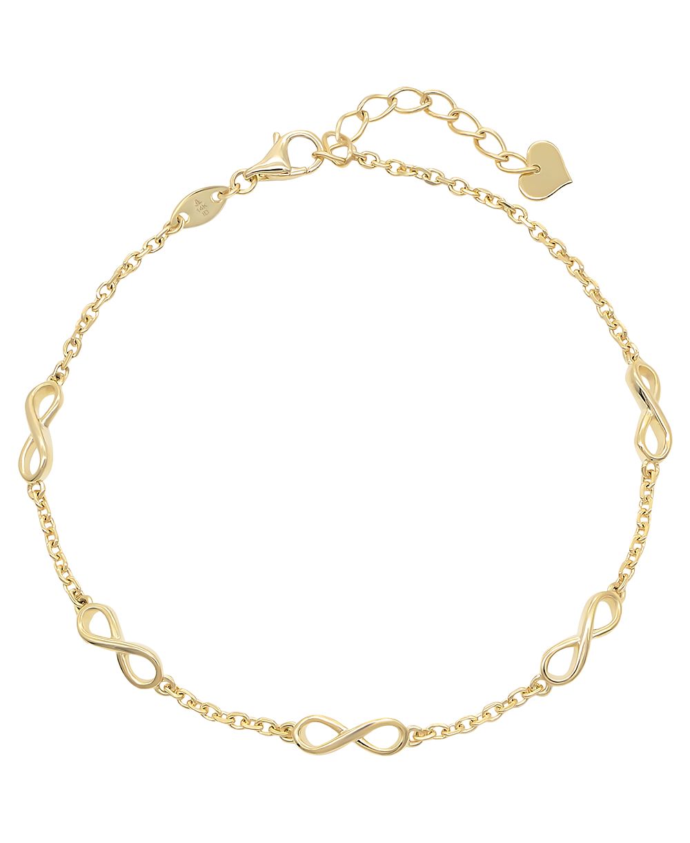 Браслет DEVATA Infinity Chain в золоте 14K, 6.5 in до 7.5 in