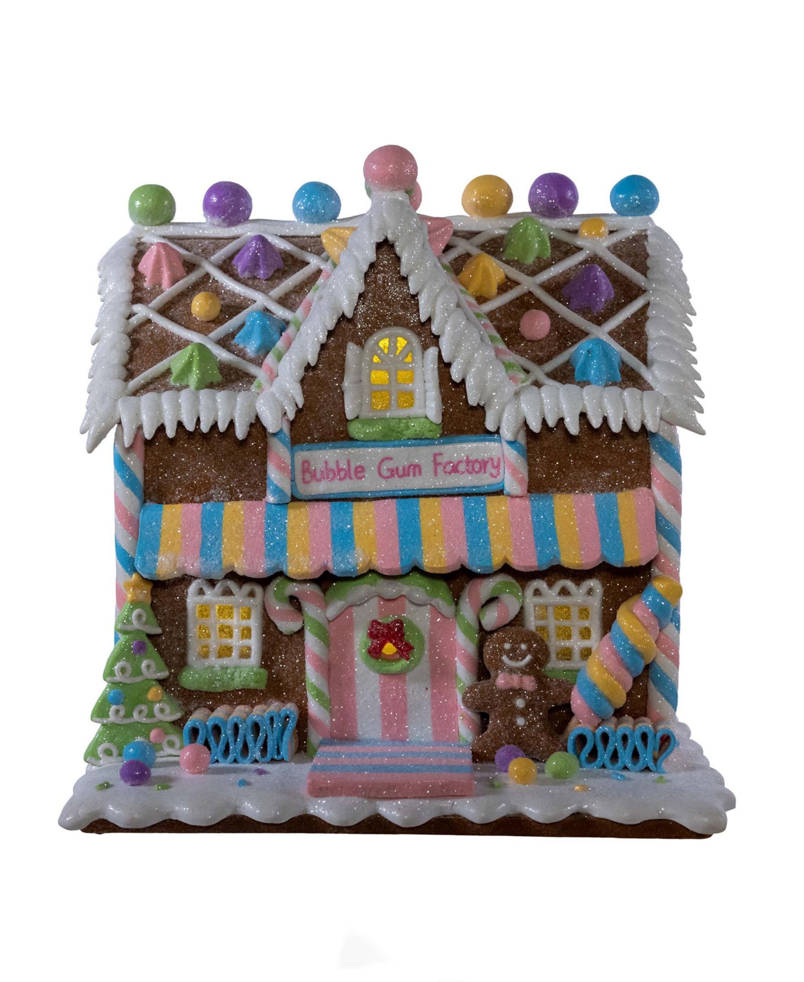 Kurt Adler рождественский декор Gingerbread Bubblegum Factory с LED подсветкой 8.07-Inch