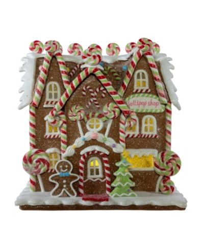 Kurt Adler 8.46-Inch Battery Operated LED Lighted Gingerbread Lollipop Shop