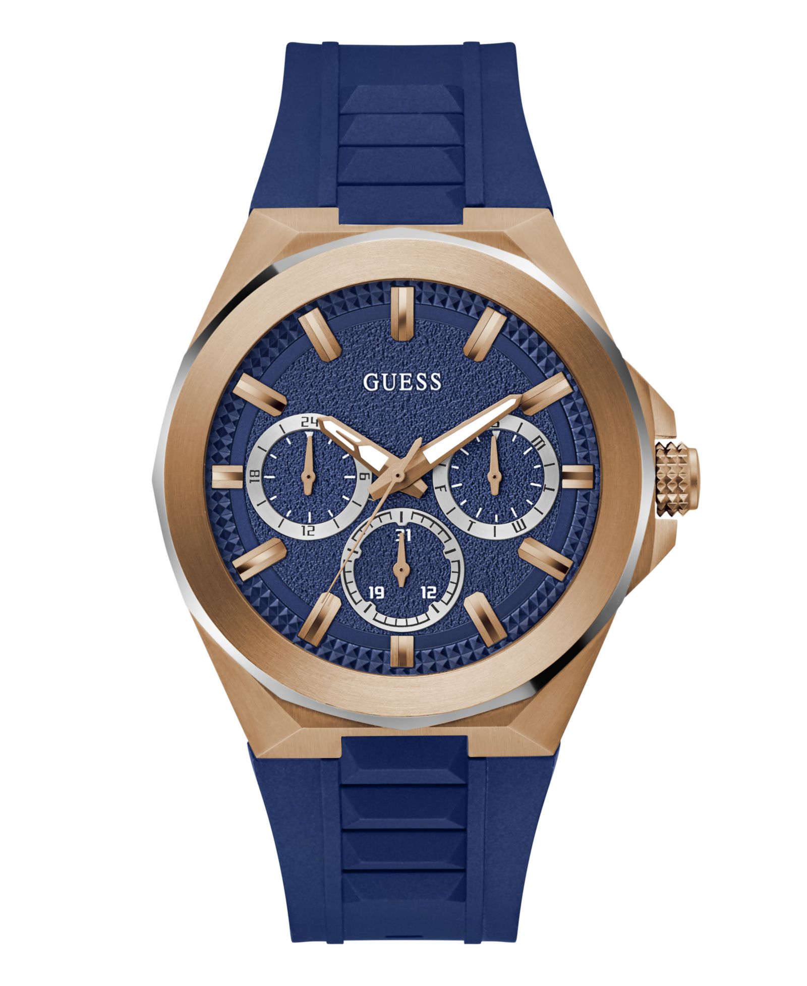 Мужские часы GUESS Multi-Function Blue Silicone 46mm