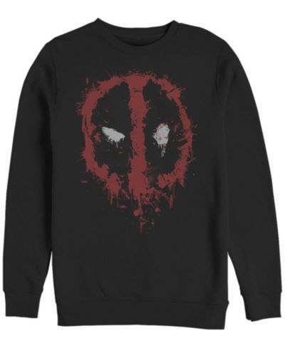 Fifth Sun Men's Deadpool Splatter Icon Crew Fleece Pullover
