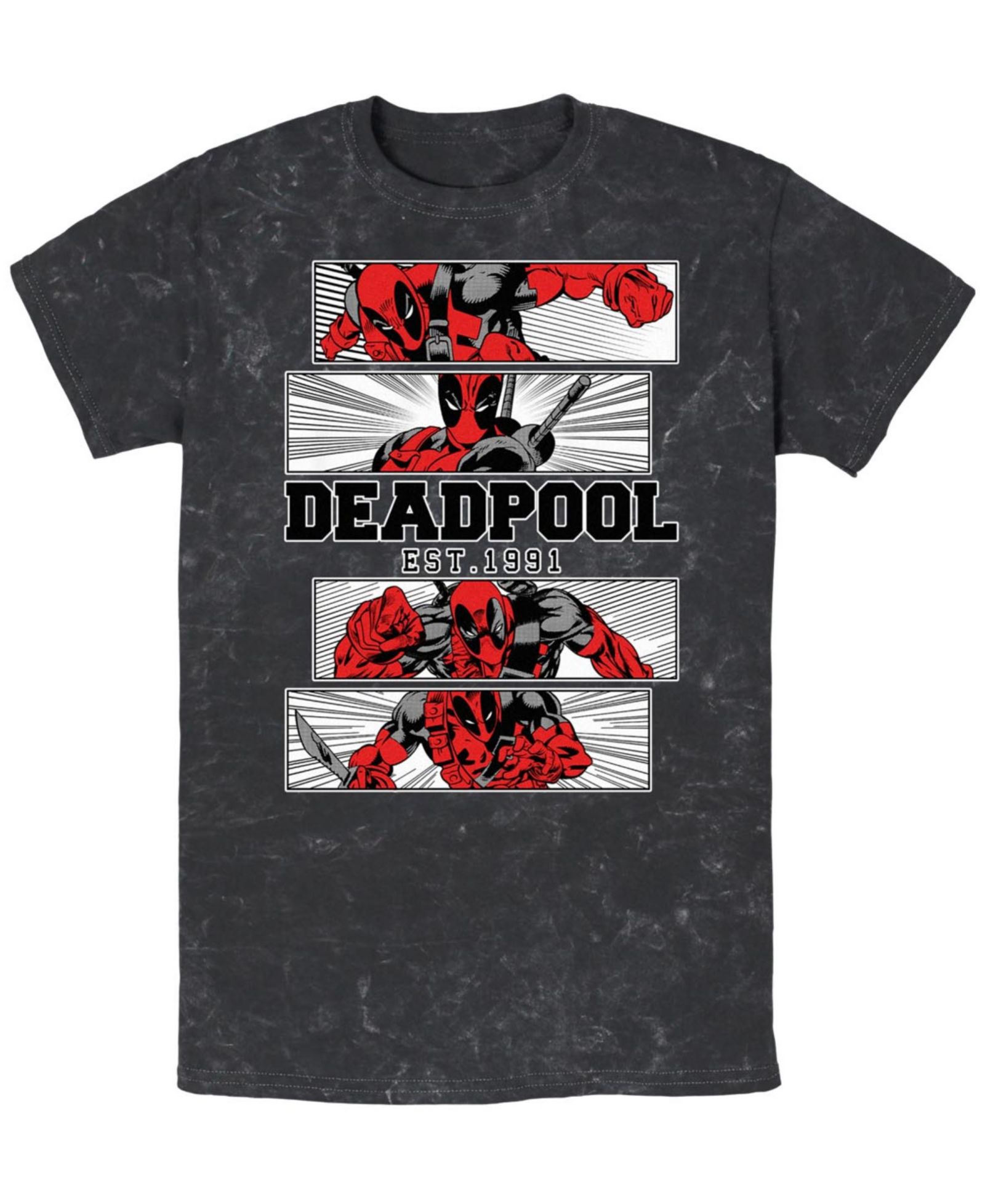 Мужская футболка Fifth Sun Deadpool 4 Panel 2 Tone Short Sleeve Mineral Wash Tee