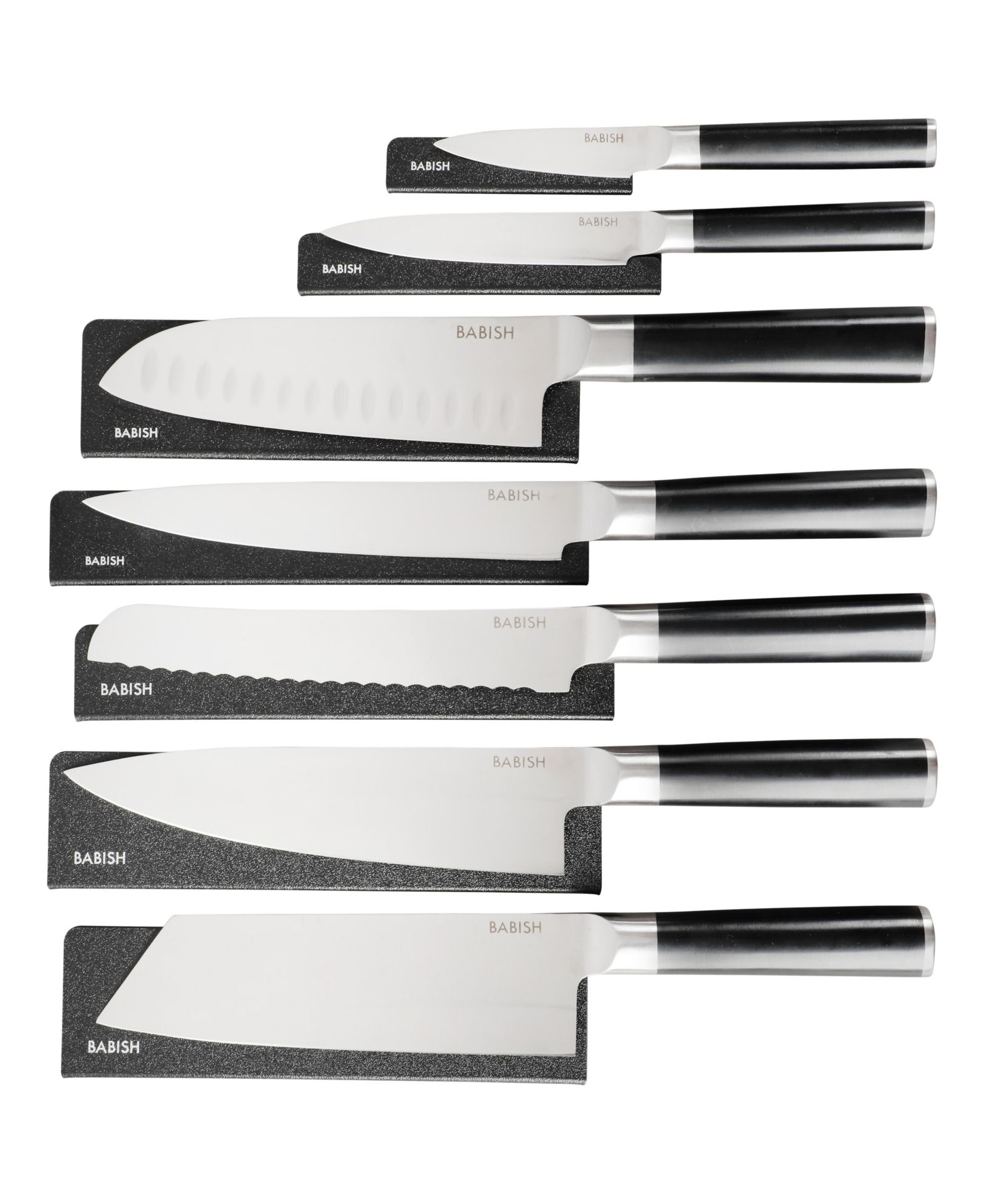 Babish High-Carbon German Steel Forged 14-Piece Knife Set with Sheaths