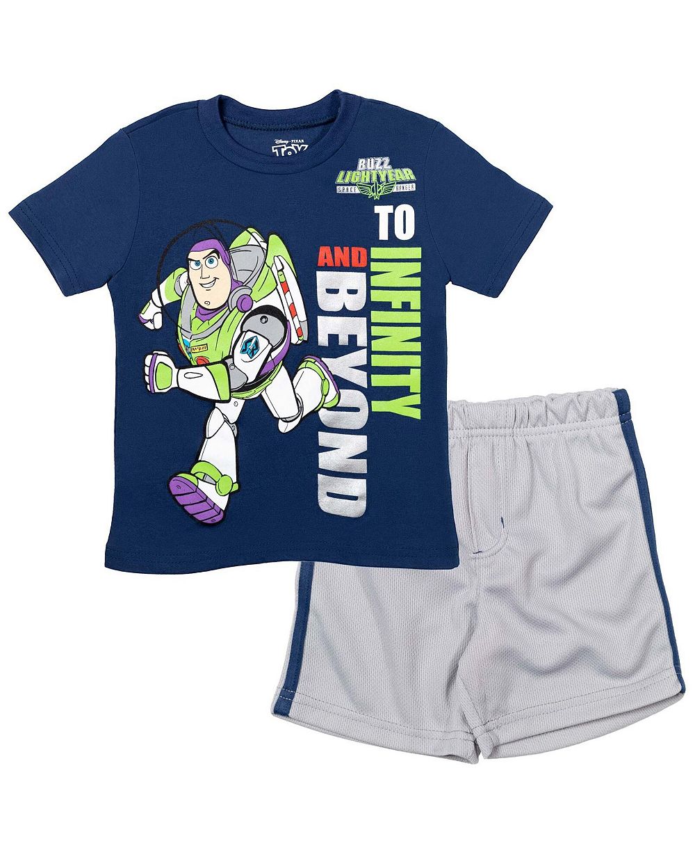Toy Story Boys Woody Buzz Lightyear Bo Peep Rex Athletic T-Shirt Mesh Shorts Outfit Set