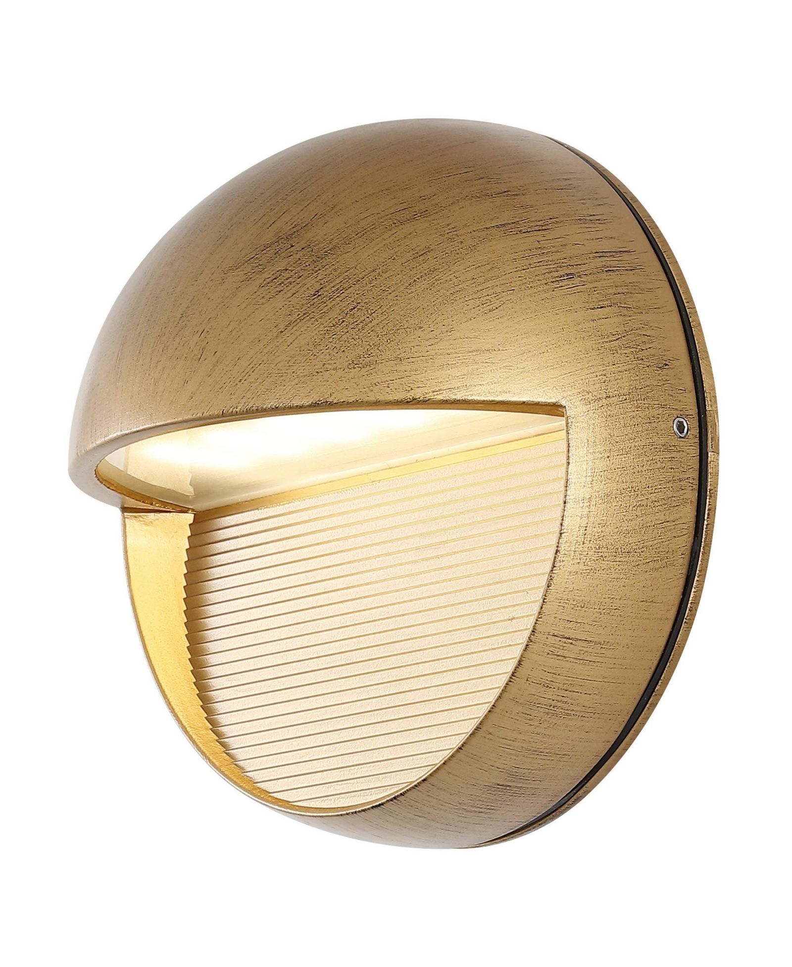 Jonathan Y Orbe 6.25" Outdoor Metal/Glass Integrated LED Wall Sconce, Antique Gold