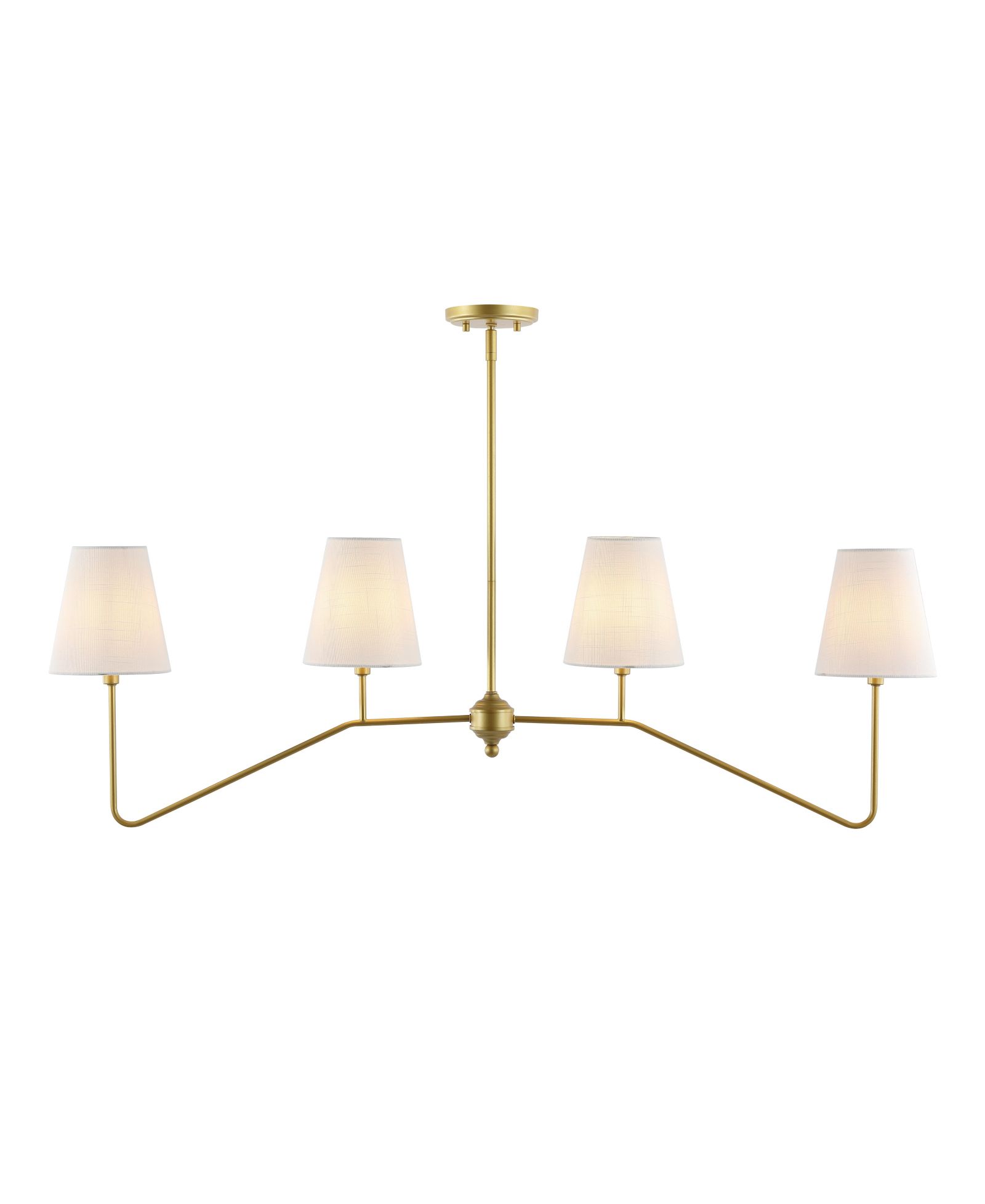 Signe 47.5" 4-Light Classic Minimalist Iron Linear LED Pendant, Gold Painting