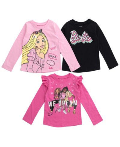 Barbie Little Girls 3 Pack T-Shirts