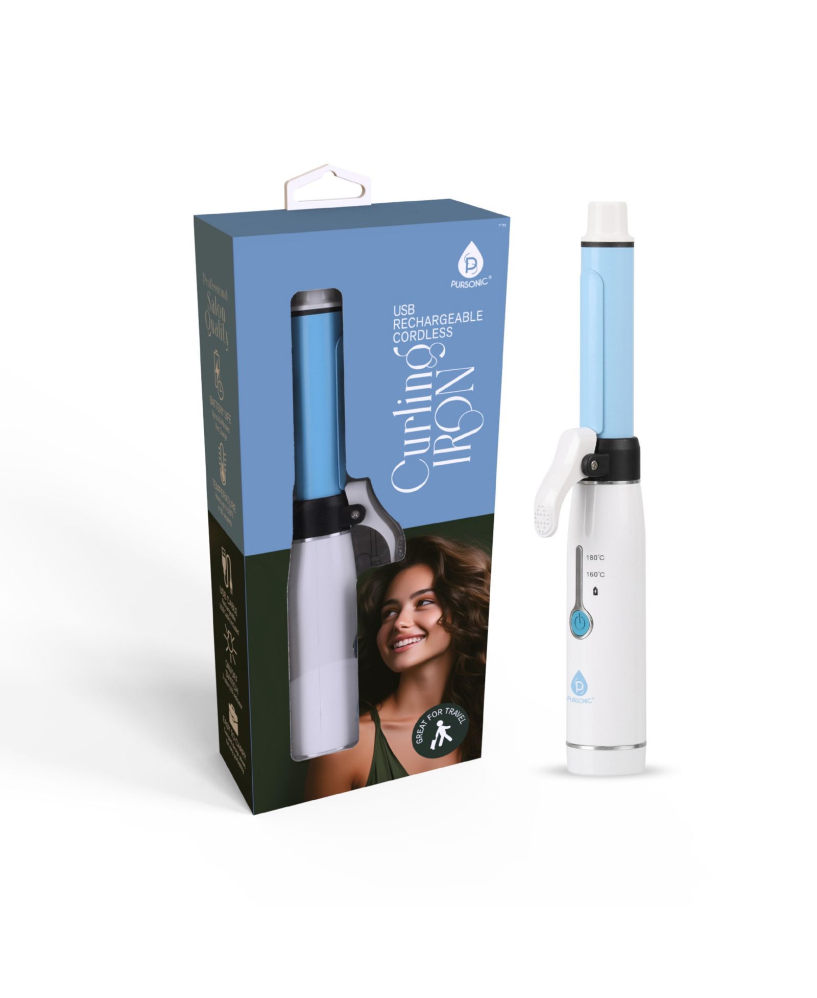 USB Rechargeable Cordless Curling Iron